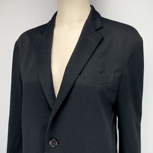 UNIQLO Slim Fit Academia Office Comfortable Black Blazer Pockets Ptp 19 - Picture 4 of 9